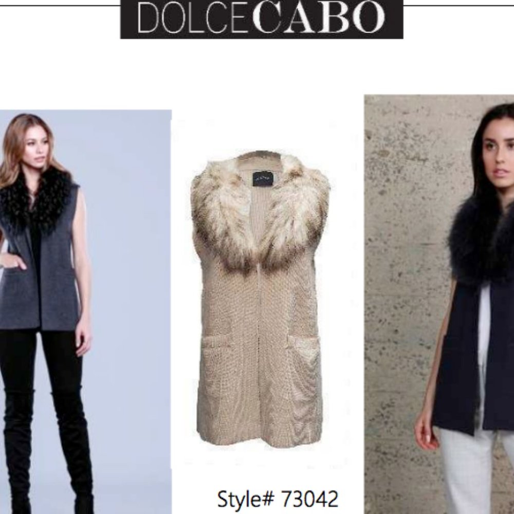 DOLCE CABO FUR COLLAR VEST SIZE #73042